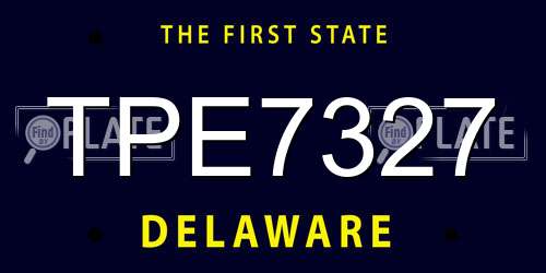 TPE7327 Delaware License Plate