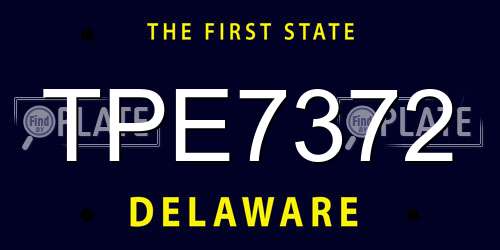 TPE7372 Delaware License Plate