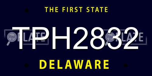 TPH2832 Delaware License Plate