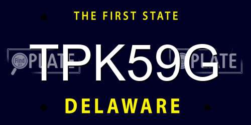 TPK59G Delaware License Plate