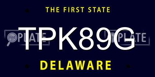 TPK89G Delaware License Plate