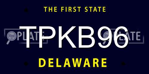 TPKB96 Delaware License Plate