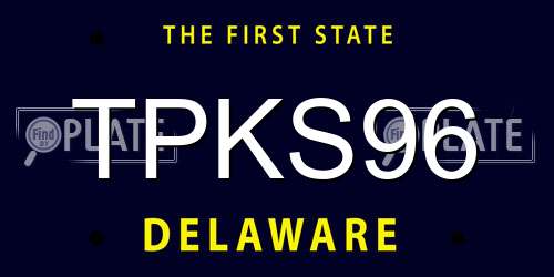 TPKS96 Delaware License Plate