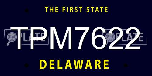 TPM7622 Delaware License Plate