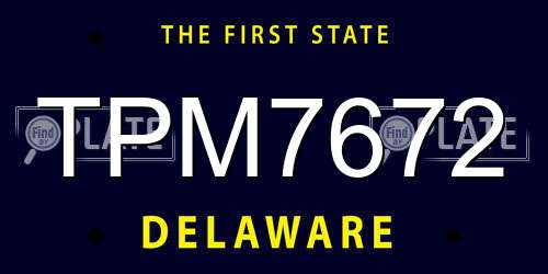 TPM7672 Delaware License Plate