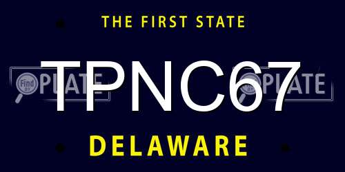 TPNC67 Delaware License Plate