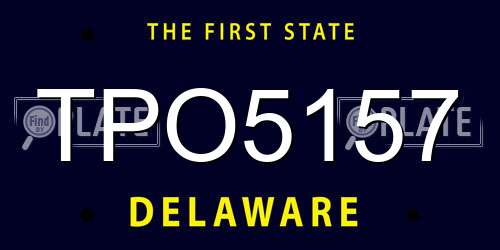 TPO5157 Delaware License Plate