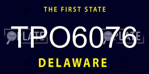 TPO6076 Delaware License Plate