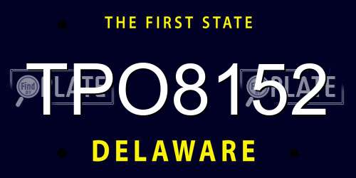 TPO8152 Delaware License Plate
