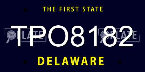 TPO8182 Delaware License Plate