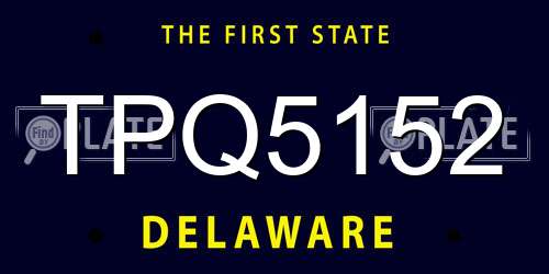 TPQ5152 Delaware License Plate
