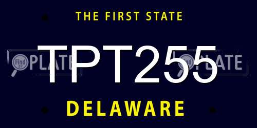 TPT255 Delaware License Plate