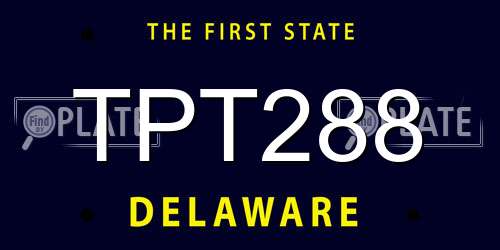 TPT288 Delaware License Plate