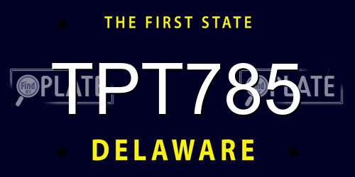 TPT785 Delaware License Plate