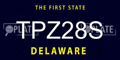 TPZ28S Delaware License Plate
