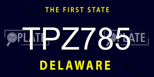 TPZ785 Delaware License Plate
