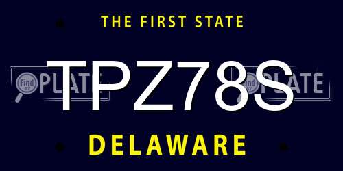 TPZ78S Delaware License Plate