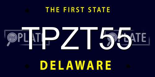 TPZT55 Delaware License Plate