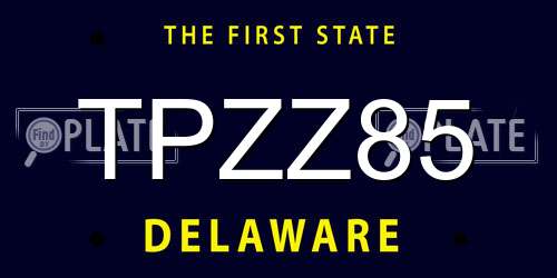 TPZZ85 Delaware License Plate