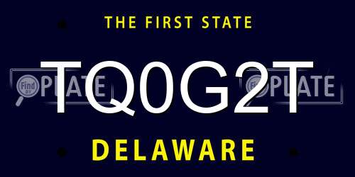 TQ0G2T Delaware License Plate