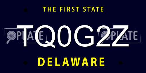 TQ0G2Z Delaware License Plate