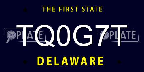 TQ0G7T Delaware License Plate