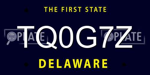 TQ0G7Z Delaware License Plate