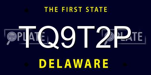 TQ9T2P Delaware License Plate
