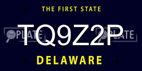 TQ9Z2P Delaware License Plate