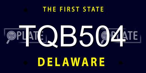 TQB504 Delaware License Plate