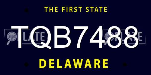 TQB7488 Delaware License Plate