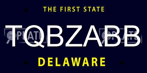 TQBZABB Delaware License Plate