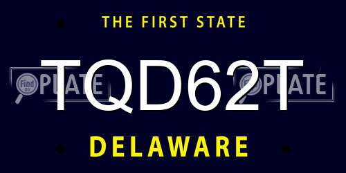 TQD62T Delaware License Plate