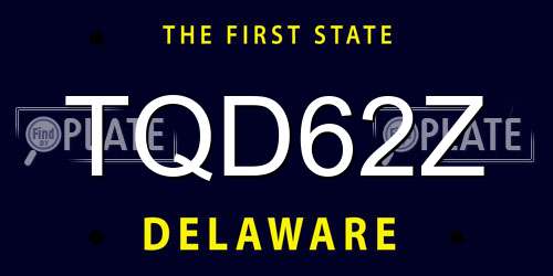 TQD62Z Delaware License Plate