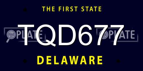 TQD677 Delaware License Plate