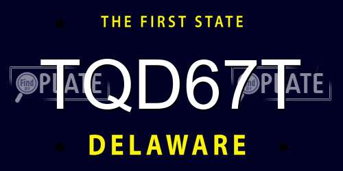TQD67T Delaware License Plate