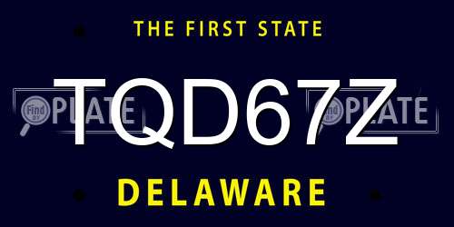 TQD67Z Delaware License Plate