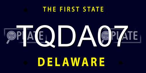 TQDA07 Delaware License Plate
