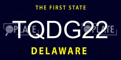 TQDG22 Delaware License Plate