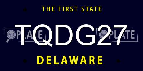 TQDG27 Delaware License Plate