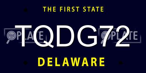 TQDG72 Delaware License Plate