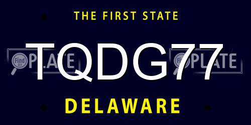 TQDG77 Delaware License Plate
