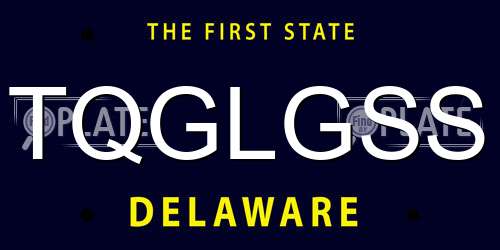 TQGLGSS Delaware License Plate