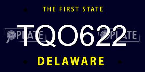 TQO622 Delaware License Plate