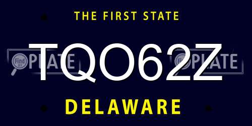 TQO62Z Delaware License Plate