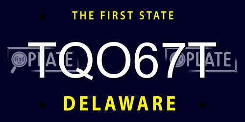 TQO67T Delaware License Plate