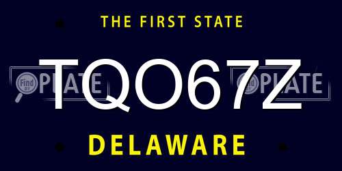 TQO67Z Delaware License Plate