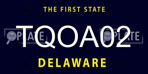 TQOA02 Delaware License Plate