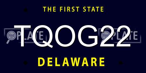 TQOG22 Delaware License Plate