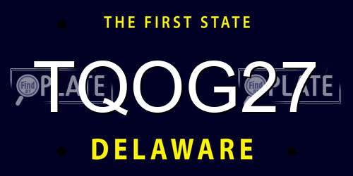 TQOG27 Delaware License Plate